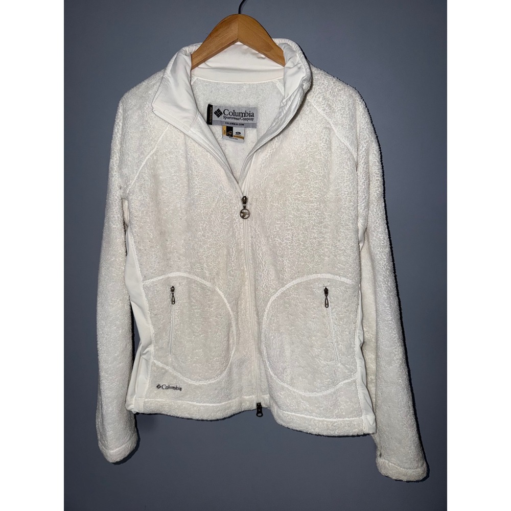 Columbia Titanium Fleece Jacket Womens XL White Sherpa Full Zip Interchange